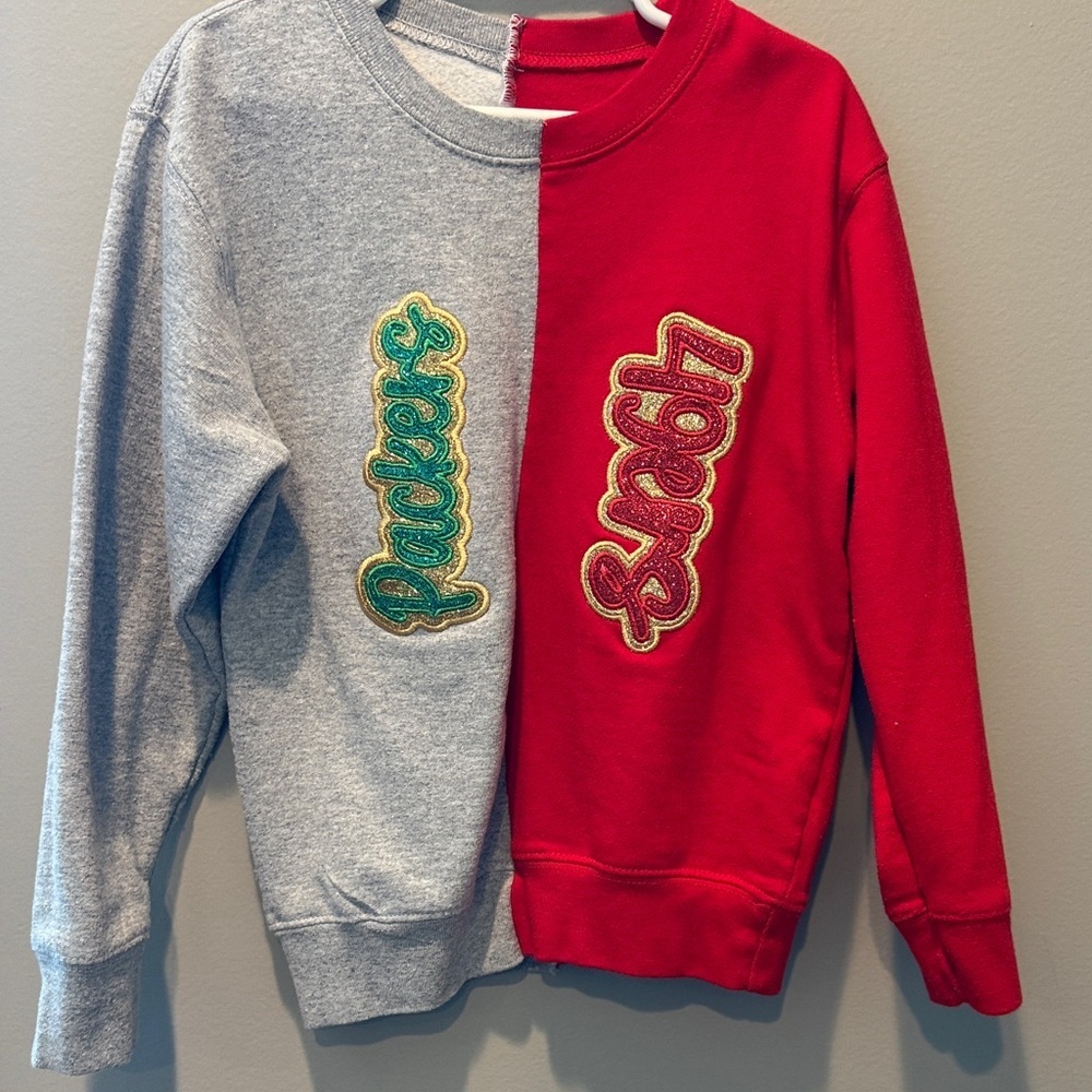Kids Two-Tone Sweatshirt - Gray and Red